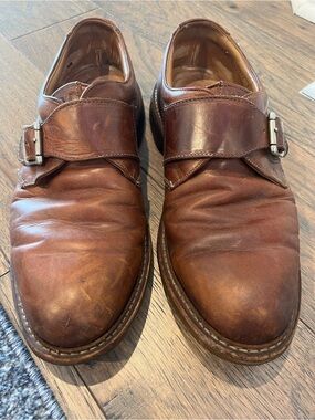 Johnston & Murphy Brown Leather Single Monk Strap Loafers